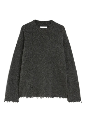 Jil Sander brushed frayed-hem wool sweater - Grey