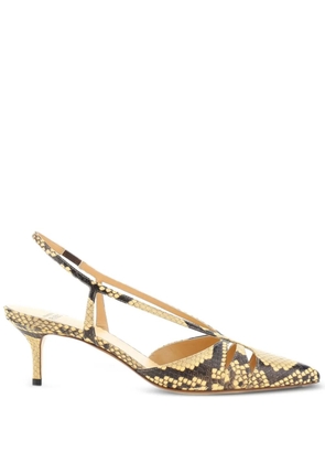 Francesco Russo snakeskin-print slingback pumps - Neutrals