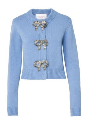 Carolina Herrera crystal-bow cardigan - Blue