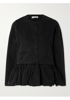 LIBEROWE - Denim Peplum Jacket - Black - x small,small,medium,large,x large