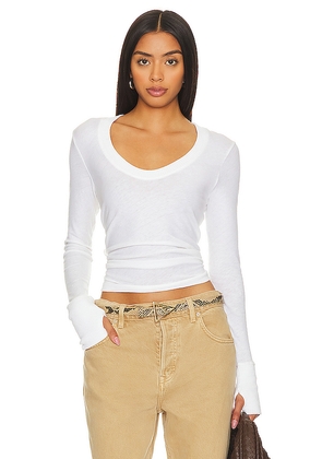 Enza Costa Cashmere Easy Cuffed U in White. Size M. Also in L, S, XL, XS.