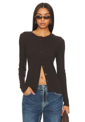 Enza Costa Cashmere Long Sleeve Cardigan in Brown. Size M. Also in L, S, XL, XS.