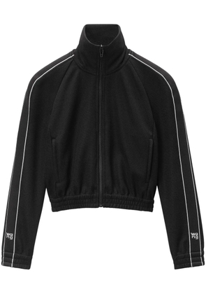 Alexander Wang logo-tape cropped track jacket - Black