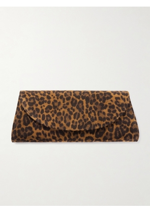 Hunting Season - Opera Leopard-print Suede Clutch - Animal print - One size