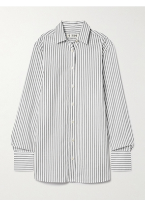 ÉTERNE - Striped Cotton-poplin Shirt - Blue - XS/S,M/L,L/XL