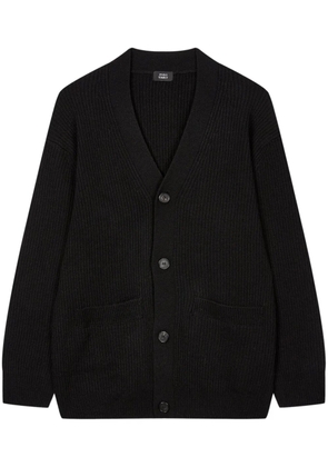 TOMBOY ribbed-knit cardigan - Black