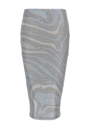 PUCCI Iride metallic midi skirt - Grey