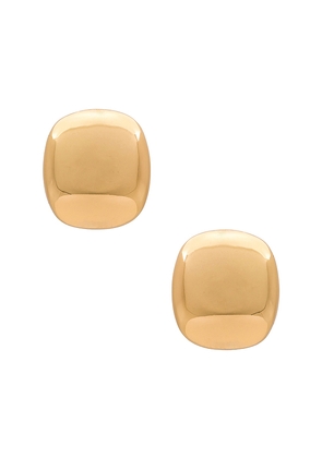 Ettika Square Hoops in Metallic Gold.