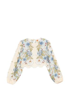 FARM Rio Garden Scarf floral-print blouse - Neutrals