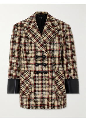 RABANNE - Checked Wool And Cotton-blend Blazer - Brown - FR 36,FR 38,FR 40