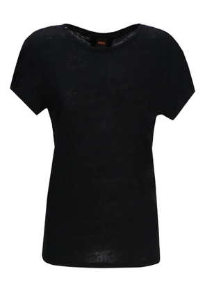 BOSS linen T-shirt - Black