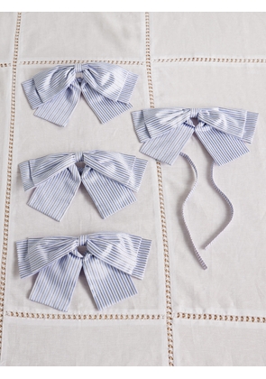 Gohar World - Set Of Four Cotton-blend Jacquard Napkin Bows - White - One size