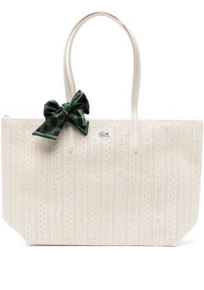 Lacoste logo-embroidered tote bag - White