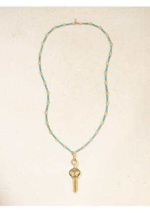 FoundRae - Reverie 18-karat Gold, Turquoise And Diamond Necklace - Blue - One size