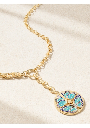 FoundRae - Reverie Mixed Belcher Extension 18-karat Gold, Enamel And Diamond Necklace - One size