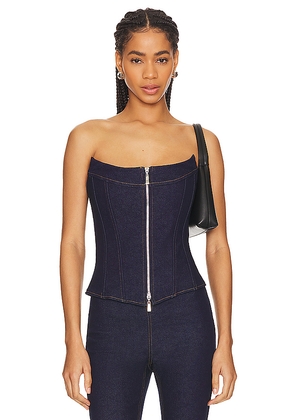 EB Denim Claire Corset in Denim-Dark. Size S. Also in XS.