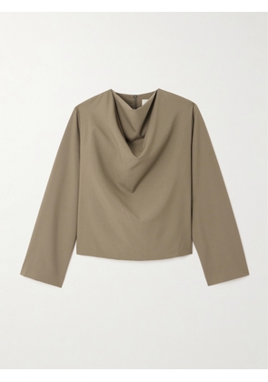 RÓHE - Draped Wool Blouse - Brown - FR 34,FR 36,FR 38,FR 40,FR 42,FR 44