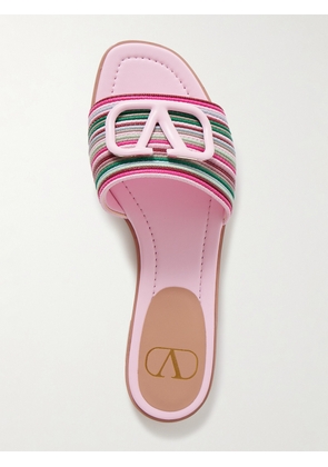 Valentino Garavani - Vlogo Leather Slides - Pink - IT36,IT37,IT37.5,IT38,IT38.5,IT39,IT39.5,IT40,IT41,IT42