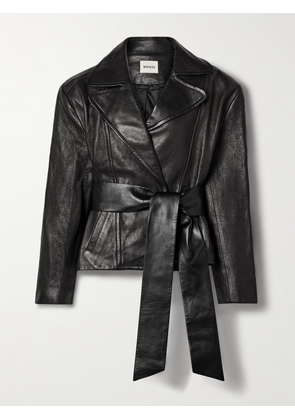 KHAITE - Dolores Belted Leather Jacket - Black - x small,small,medium,large