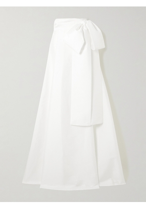 BERNADETTE - Beatrice Bow-detailed Taffeta Maxi Skirt - Ivory - FR 34,FR 36,FR 38,FR 40,FR 42,FR 44