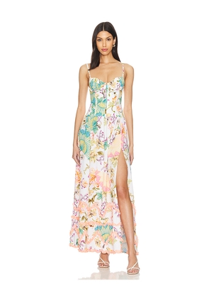 Agua Bendita X Revolve Lana Maxi Dress in Green. Size L. Also in M, S.