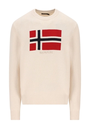 Napapijri flag-embellishment sweater - Neutrals