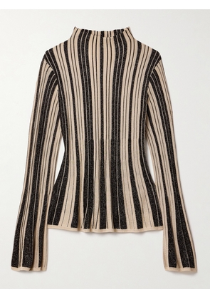 Zimmermann - Story 1 Striped Metallic Ribbed-knit Top - Black - 00,0,1,2,3,4