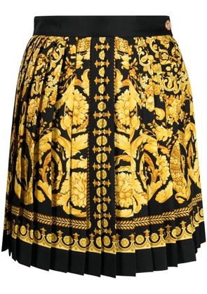 Versace Barocco-print pleated skirt - Black