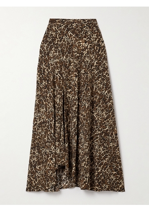 Isabel Marant - Sakura Asymmetric Leopard-print Stretch-silk Skirt - Animal print - FR 34,FR 36,FR 38,FR 40,FR 42,FR 44