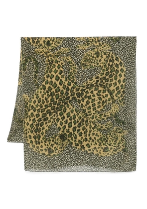 Saint Laurent leopard-print scarf - Green