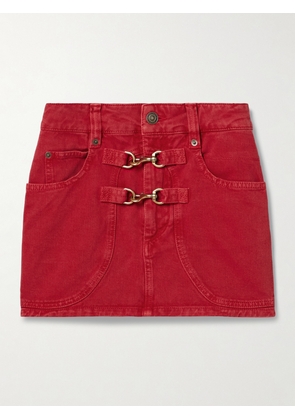 Isabel Marant - Paulina Embellished Denim Mini Skirt - Red - FR 34,FR 36,FR 38,FR 40,FR 42