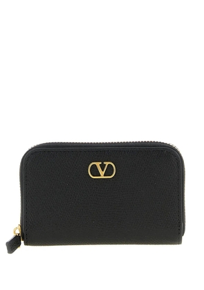 Valentino Garavani Garnet zip-round leather card holder - Black