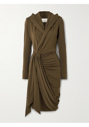MARANT ÉTOILE - Alixa Jersey Hooded Midi Wrap Dress - Brown - FR 34,FR 36,FR 38,FR 40,FR 42