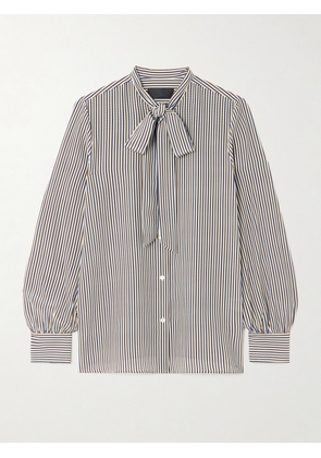Nili Lotan - Carina Pussy-bow Striped Silk Blouse - Blue - x small,small,medium,large,x large