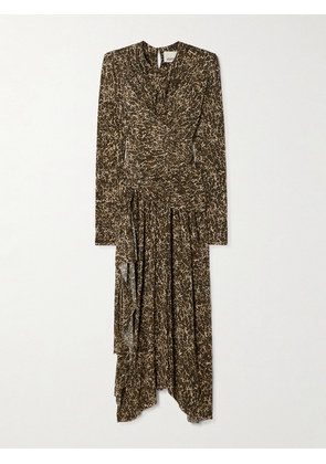 MARANT ÉTOILE - Zeidi Wrap-effect Draped Leopard-print Stretch-jersey Midi Dress - Brown - FR 34,FR 36,FR 38,FR 40,FR 42,FR 44