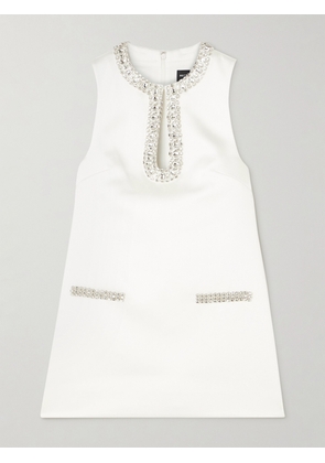 Retrofête - Nelly Crystal-embellished Duchesse-satin Mini Dress - White - xx small,x small,small,medium,large,x large