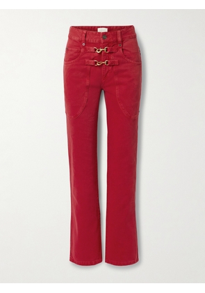 MARANT ÉTOILE - Brinley Embellished High-rise Straight-leg Jeans - Red - FR 34,FR 36,FR 38,FR 40,FR 42,FR 44