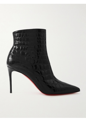 Christian Louboutin - So Kate Croc-effect Patent-leather Boots - Black - IT36,IT36.5,IT37,IT37.5,IT38,IT38.5,IT39,IT39.5,IT40,IT40.5,IT41,IT42