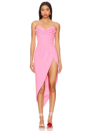 Bardot Leighton Midi Dress in Pink. Size 10. Also in 6, 8, 12.