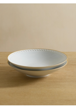 L'Objet - Neptune Set Of Two Gold-plated Porcelain Soup Plates - White - One size