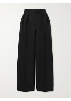 Loro Piana - Bart Cropped Pleated Wool And Silk-blend Barathea Wide-leg Pants - Black - IT38,IT40,IT42,IT44,IT46