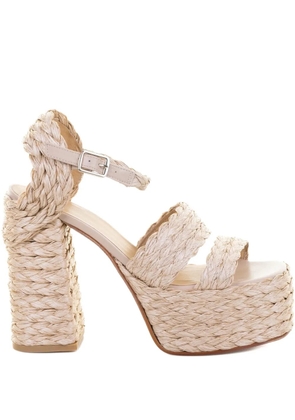 Castañer Fresa raffia platform sandals - Neutrals