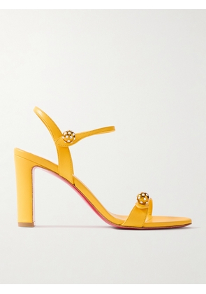 Christian Louboutin - Atmospheria 85 Embellished Leather Sandals - Yellow - IT34,IT36,IT37,IT37.5,IT38,IT38.5,IT39,IT39.5,IT40,IT40.5,IT41,IT42