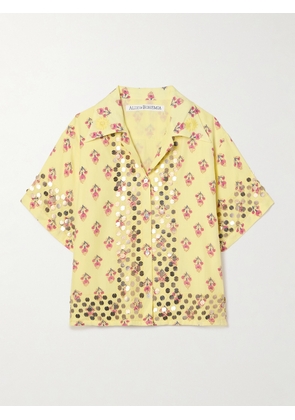 ALIX OF BOHEMIA - Stevie Embellished Floral-print Tencel™ Lyocell Shirt - Yellow - x small,small,medium,large