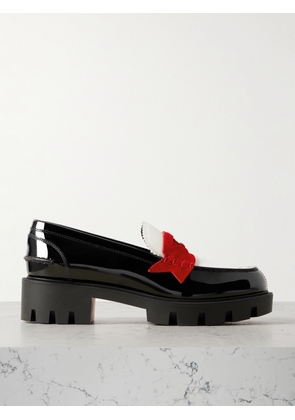 Christian Louboutin - Penny Velour-trimmed Leather Loafers - Black - IT34,IT35,IT36,IT36.5,IT37,IT37.5,IT38,IT38.5,IT39,IT39.5,IT40,IT40.5,IT41,IT41.5,IT42