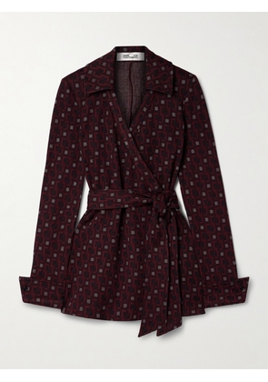 DIANE VON FURSTENBERG - Sheree Jacquard-woven Wrap Top - Purple - xx small,x small,small,medium,large,x large
