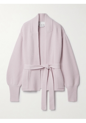 SASUPHI - E.r. Belted Ribbed Merino Wool And Cashmere-blend Cardigan - Pink - IT36,IT38,IT40,IT42,IT44,IT46