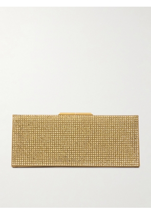 SAINT LAURENT - Midnight Crystal-embellished Satin Clutch - Green - One size