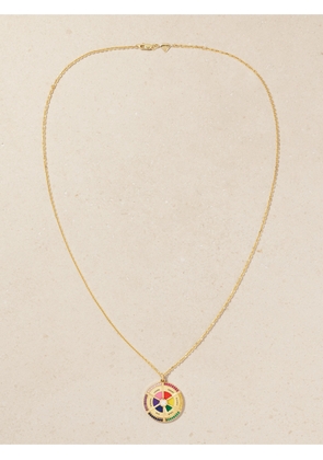 Alison Lou - In Your Feels Wheel 14-karat Gold And Enamel Multi-stone Necklace - One size