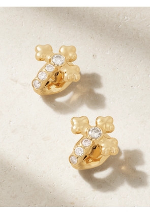Uniform Object - Cross 18-karat Gold Diamond Earrings - One size